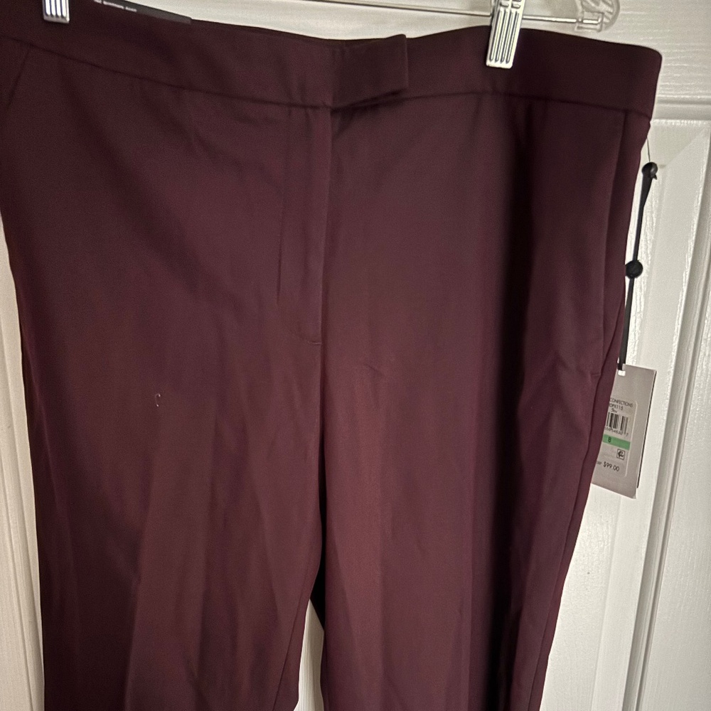 NWT DKNY MidTown Burgundy Dress Pant Size 8